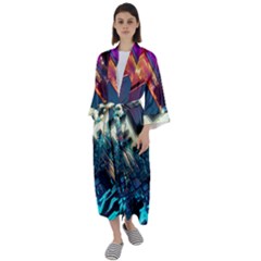 Ai Generated Motherboard City Technology Tech Cpu Maxi Satin Kimono