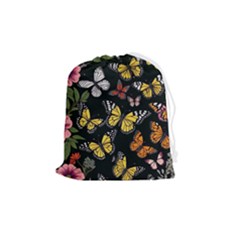 Flowers Butterfly Blooms Flowering Spring Drawstring Pouch (medium)