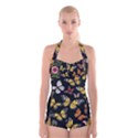 Flowers Butterfly Blooms Flowering Spring Boyleg Halter Swimsuit  View1