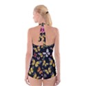 Flowers Butterfly Blooms Flowering Spring Boyleg Halter Swimsuit  View2