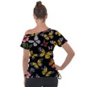 Flowers Butterfly Blooms Flowering Spring Off Shoulder Tie-Up Tee View2