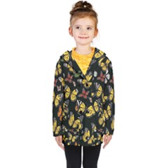 Flowers Butterfly Blooms Flowering Spring Kids  Double Breasted Button Coat