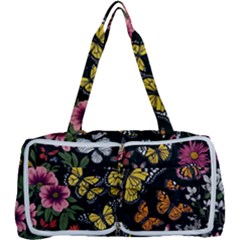 Flowers Butterfly Blooms Flowering Spring Multi Function Bag