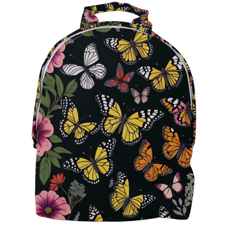 Flowers Butterfly Blooms Flowering Spring Mini Full Print Backpack