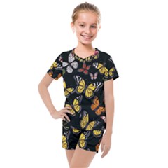 Flowers Butterfly Blooms Flowering Spring Kids  Mesh Tee And Shorts Set