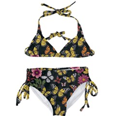 Flowers Butterfly Blooms Flowering Spring Kids  Classic Bikini Set