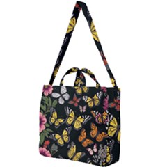 Flowers Butterfly Blooms Flowering Spring Square Shoulder Tote Bag by Jancukart