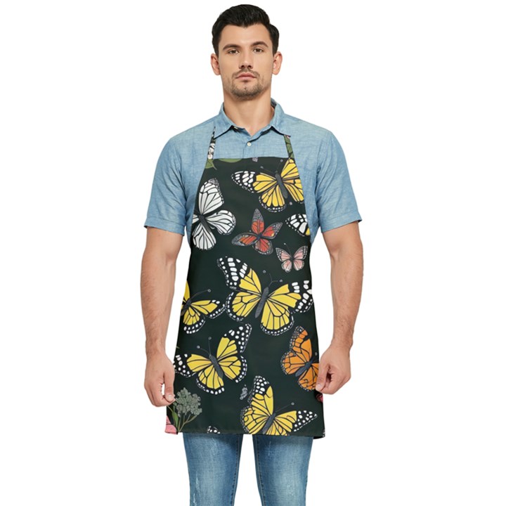 Flowers Butterfly Blooms Flowering Spring Kitchen Apron