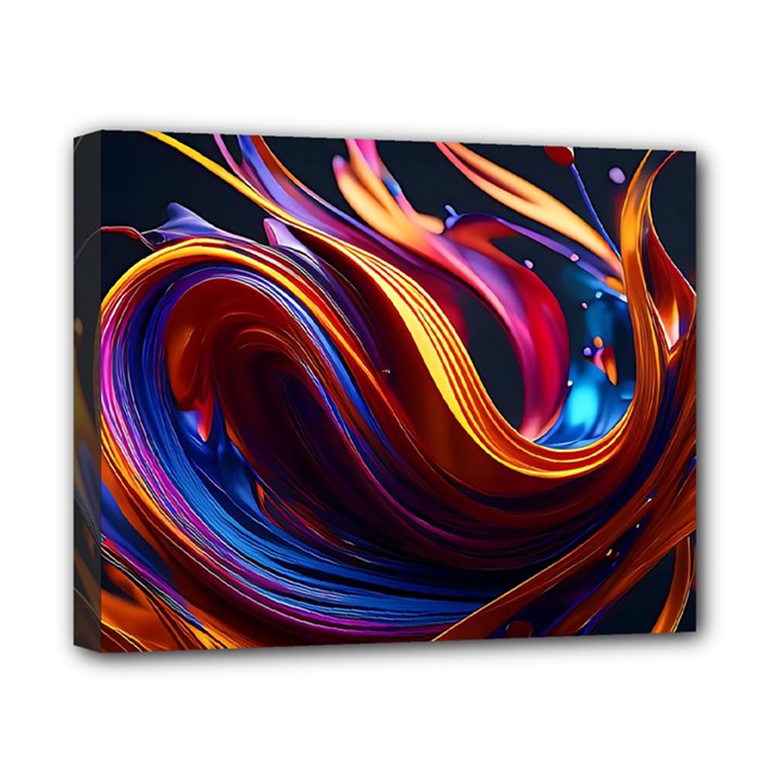 Ai Generated Waves Splash Liquid Paint Wall Canvas 10  x 8  (Stretched)