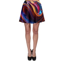 Ai Generated Waves Splash Liquid Paint Wall Skater Skirt