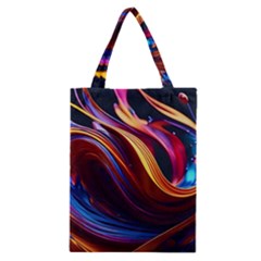 Ai Generated Waves Splash Liquid Paint Wall Classic Tote Bag by Jancukart