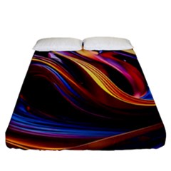 Ai Generated Waves Splash Liquid Paint Wall Fitted Sheet (california King Size)