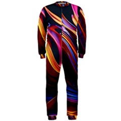 Ai Generated Waves Splash Liquid Paint Wall Onepiece Jumpsuit (men)