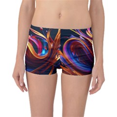 Ai Generated Waves Splash Liquid Paint Wall Boyleg Bikini Bottoms by Jancukart