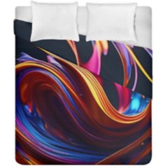 Ai Generated Waves Splash Liquid Paint Wall Duvet Cover Double Side (california King Size)