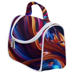 Ai Generated Waves Splash Liquid Paint Wall Satchel Handbag by Jancukart