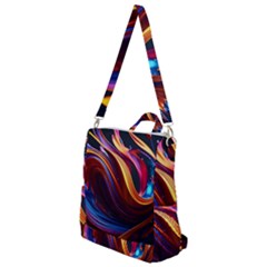 Ai Generated Waves Splash Liquid Paint Wall Crossbody Backpack