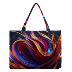 Ai Generated Waves Splash Liquid Paint Wall Medium Tote Bag by Jancukart