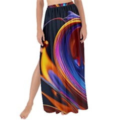 Ai Generated Waves Splash Liquid Paint Wall Maxi Chiffon Tie-up Sarong