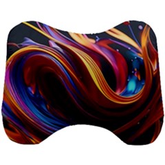 Ai Generated Waves Splash Liquid Paint Wall Head Support Cushion