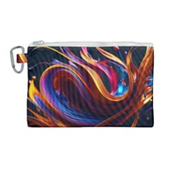 Ai Generated Waves Splash Liquid Paint Wall Canvas Cosmetic Bag (large)