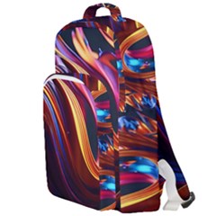 Ai Generated Waves Splash Liquid Paint Wall Double Compartment Backpack