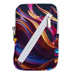 Ai Generated Waves Splash Liquid Paint Wall Belt Pouch Bag (small)