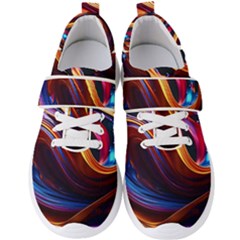 Ai Generated Waves Splash Liquid Paint Wall Men s Velcro Strap Shoes by Jancukart