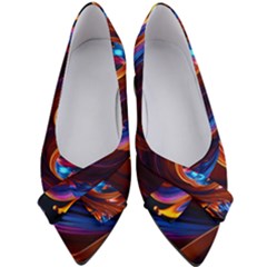 Ai Generated Waves Splash Liquid Paint Wall Women s Bow Heels by Jancukart