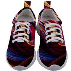 Ai Generated Waves Splash Liquid Paint Wall Kids Athletic Shoes by Jancukart