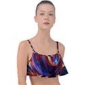 Ai Generated Waves Splash Liquid Paint Wall Frill Bikini Top View1