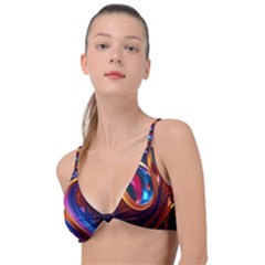 Ai Generated Waves Splash Liquid Paint Wall Knot Up Bikini Top by Jancukart