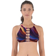 Ai Generated Waves Splash Liquid Paint Wall Perfectly Cut Out Bikini Top by Jancukart