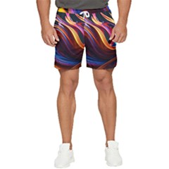 Ai Generated Waves Splash Liquid Paint Wall Men s Runner Shorts by Jancukart