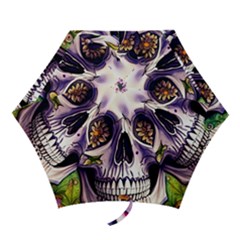 Gothic Sugar Skull Mini Folding Umbrellas by GardenOfOphir