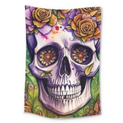 Gothic Sugar Skull Large Tapestry