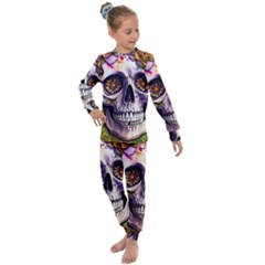 Gothic Sugar Skull Kids  Long Sleeve Set 