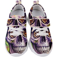 Gothic Sugar Skull Kids  Velcro Strap Shoes by GardenOfOphir