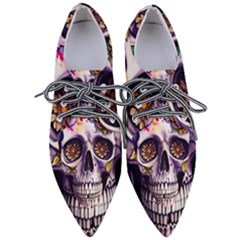 Gothic Sugar Skull Pointed Oxford Shoes by GardenOfOphir