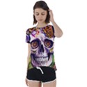 Gothic Sugar Skull Short Sleeve Open Back Tee View1