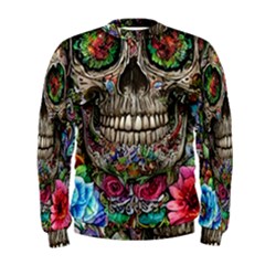 Retro Floral Skull Men s Sweatshirt