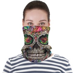 Retro Floral Skull Face Seamless Bandana (adult) by GardenOfOphir