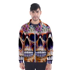 Bone Skull Floral Men s Windbreaker