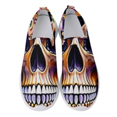 Bone Skull Floral Women s Slip On Sneakers by GardenOfOphir