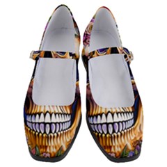 Bone Skull Floral Women s Mary Jane Shoes by GardenOfOphir