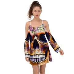 Bone Skull Floral Boho Dress by GardenOfOphir