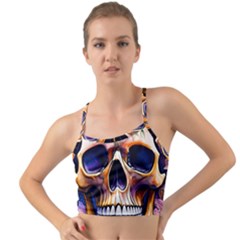 Bone Skull Floral Mini Tank Bikini Top by GardenOfOphir