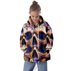 Bone Skull Floral Kids  Oversized Hoodie