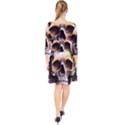 Death Skull Floral Quarter Sleeve Front Wrap Dress View2