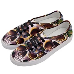 Death Skull Floral Women s Classic Low Top Sneakers by GardenOfOphir